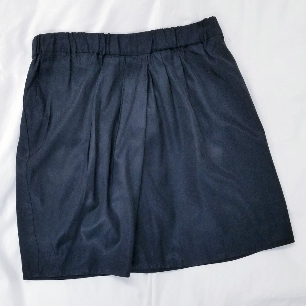Ann Taylor Short Black Skirt Faux Wrap A-line